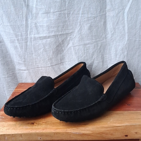 Quince 100% Suede Driver Loafer Black Size 10 - Picture 2 of 8